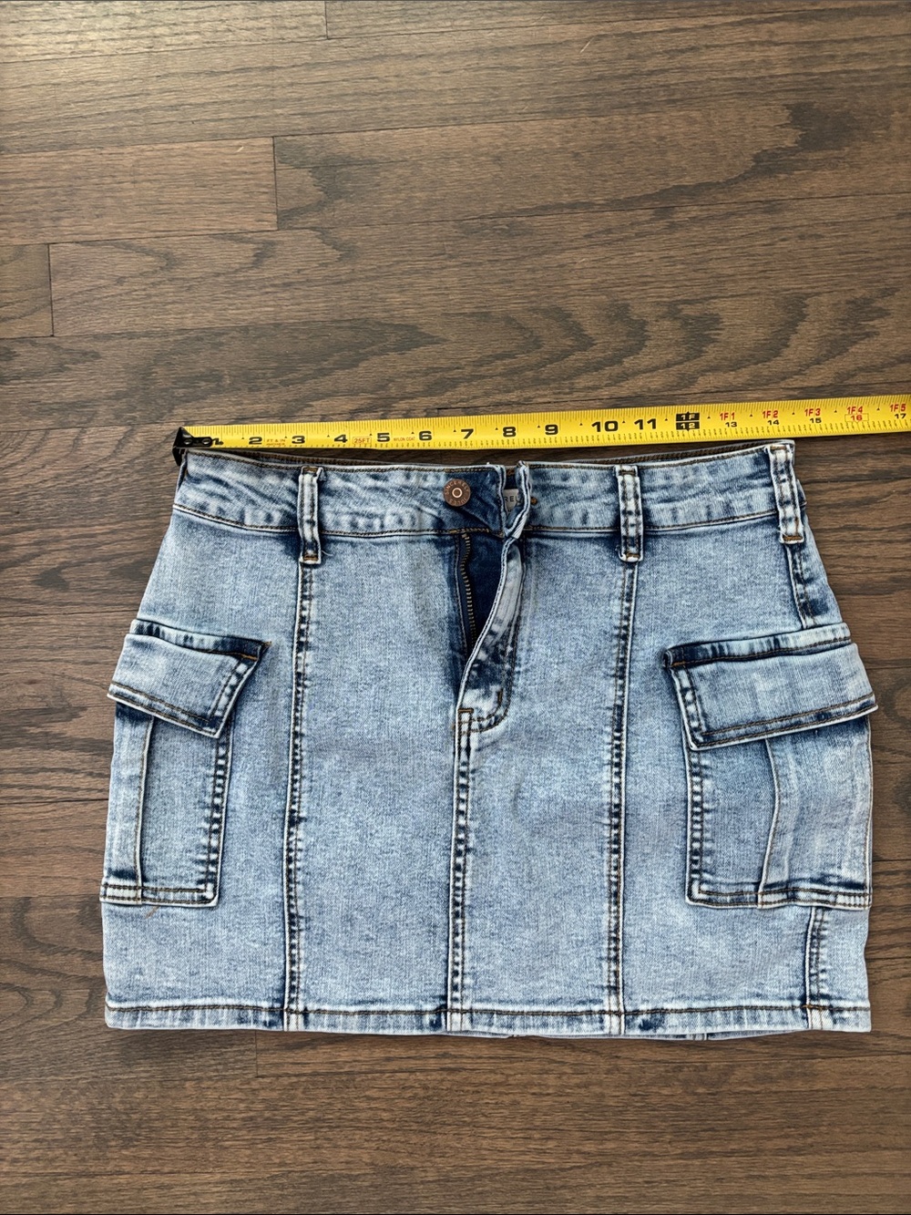 Sincerely Jules Light Blue Denim Cargo Mini Skirt - Picture 7 of 12